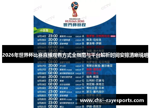 2026年世界杯比赛直播观看方式全指南与平台解析时间安排清晰说明 2026年世界杯比赛直播观看方式全指南与平台解析时间安排清晰说明